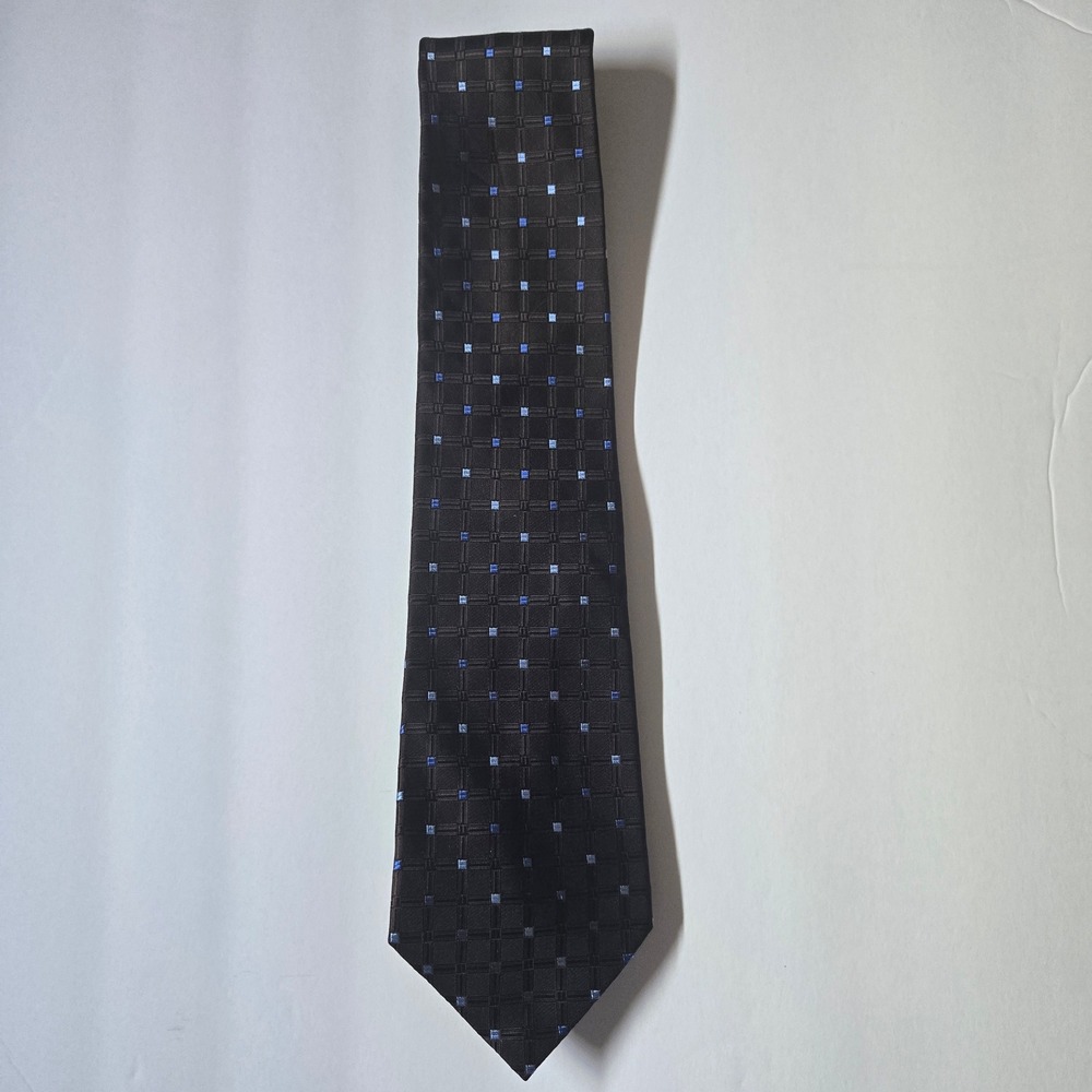 Bugatti Men's Brown Blue Plaid Silk Tie
